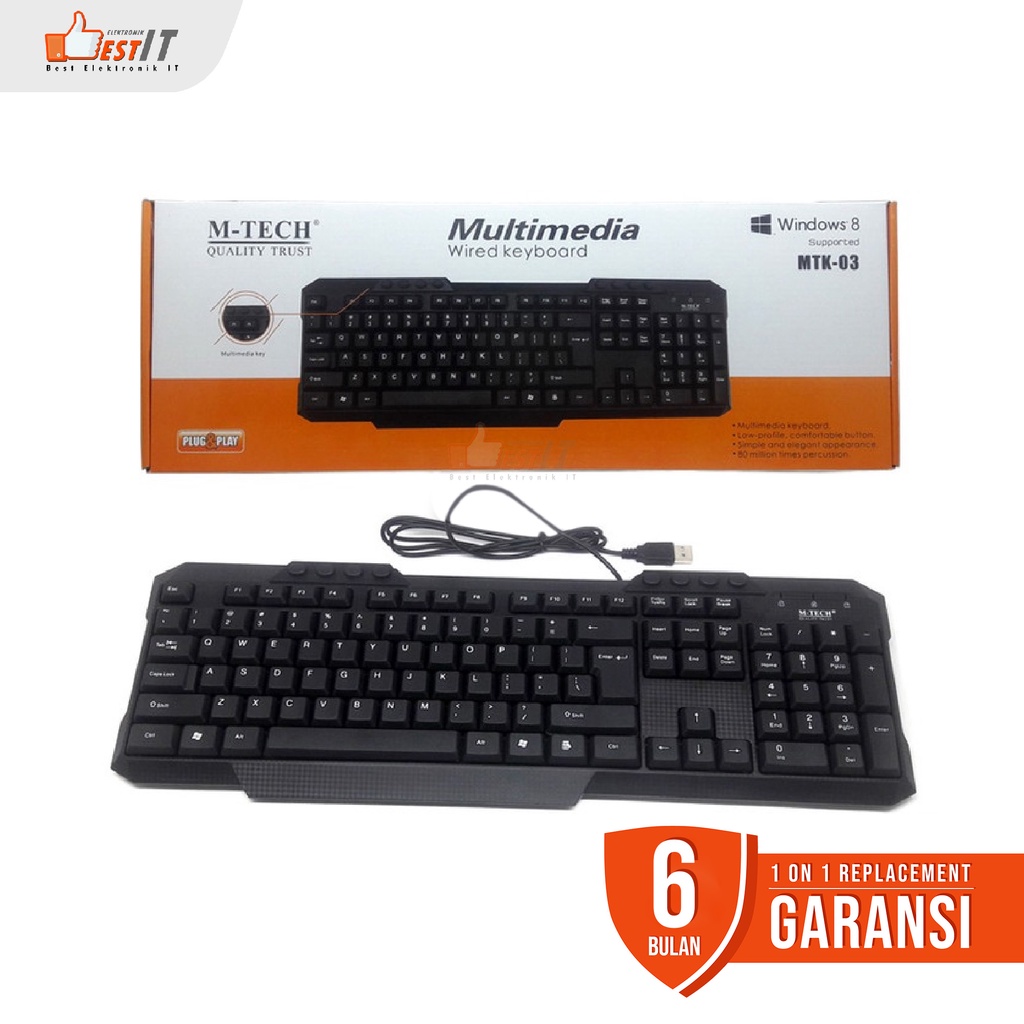 Keyboard Komputer M-tech  PC Laptop Multimedia Fullsize MTK 03