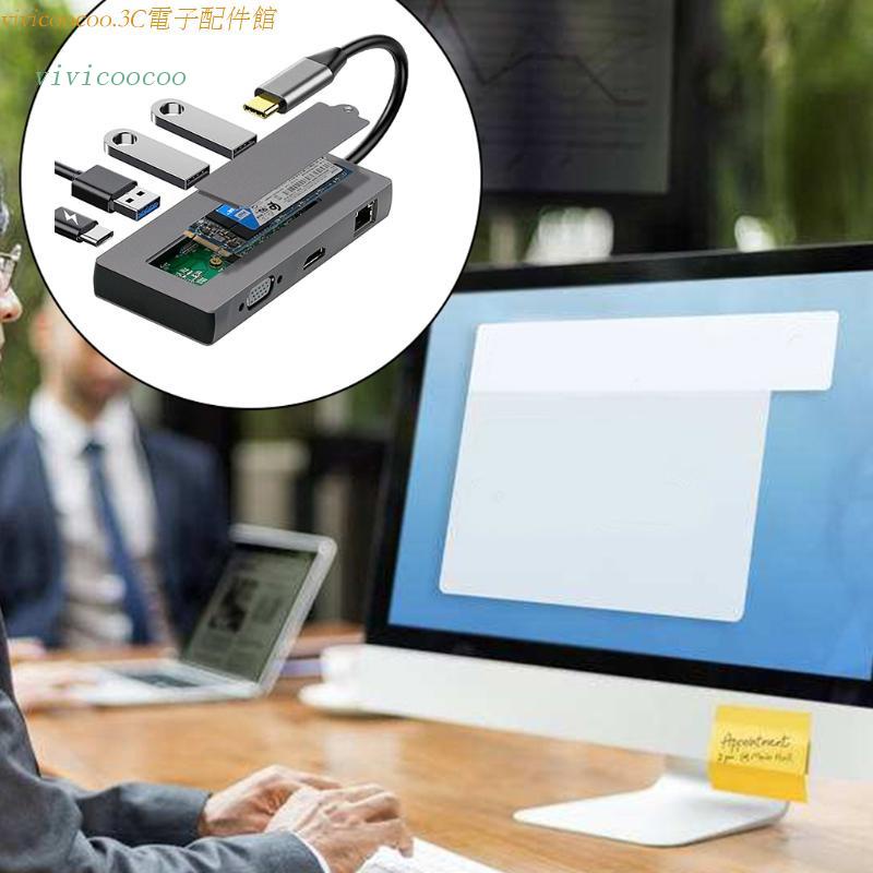 Vivi Hub Adapter USB Tipe-C 8 In 1 Untuk M.2 SSD Rj45