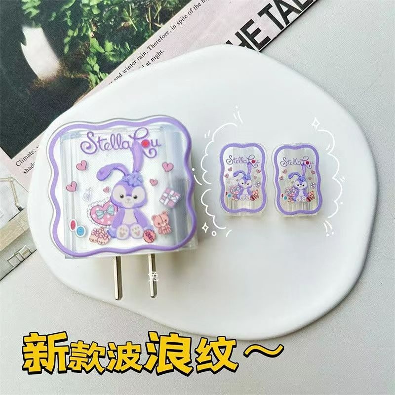 5pcs / Set Case Pelindung Kabel Data Charger Power Adapter Bahan Silikon Motif Kartun Untuk 18W / 20W for iPhone 14 Pro max