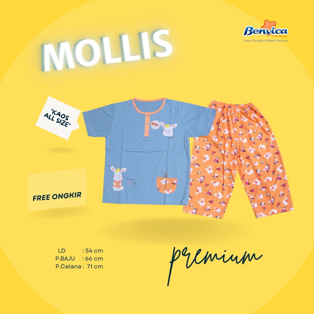 BAJU TIDUR SETELAN KAOS BAJU RUMAHAN DEWASA 3/4 MOLLIS AL BANYAK MOTIF