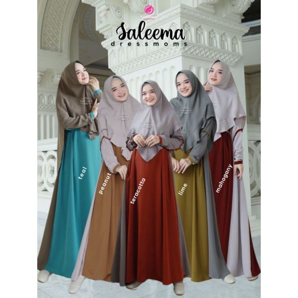 Saleema Dress Moms (Gamis Dewasa) By Fania Hijab/Sarimbit Eid 2023
