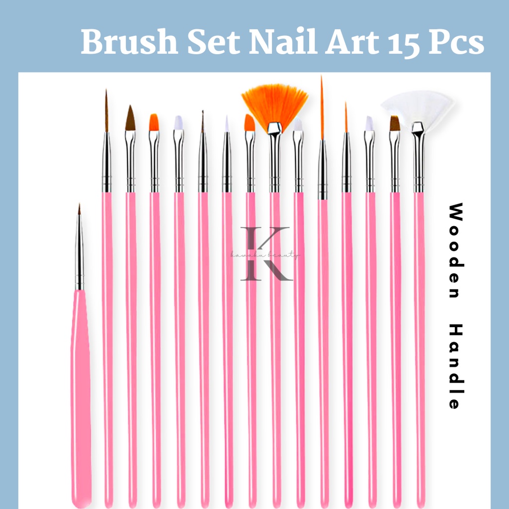 Brush Kuas Nail Art Painting Set 15pcs (NP-11)