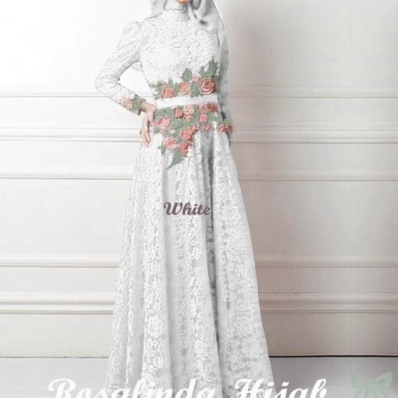 GAMIS LEBARAN 2017 / BAJU PESTA MUSLIMAH / GAMIS BROKAT TERBARU - Maroon