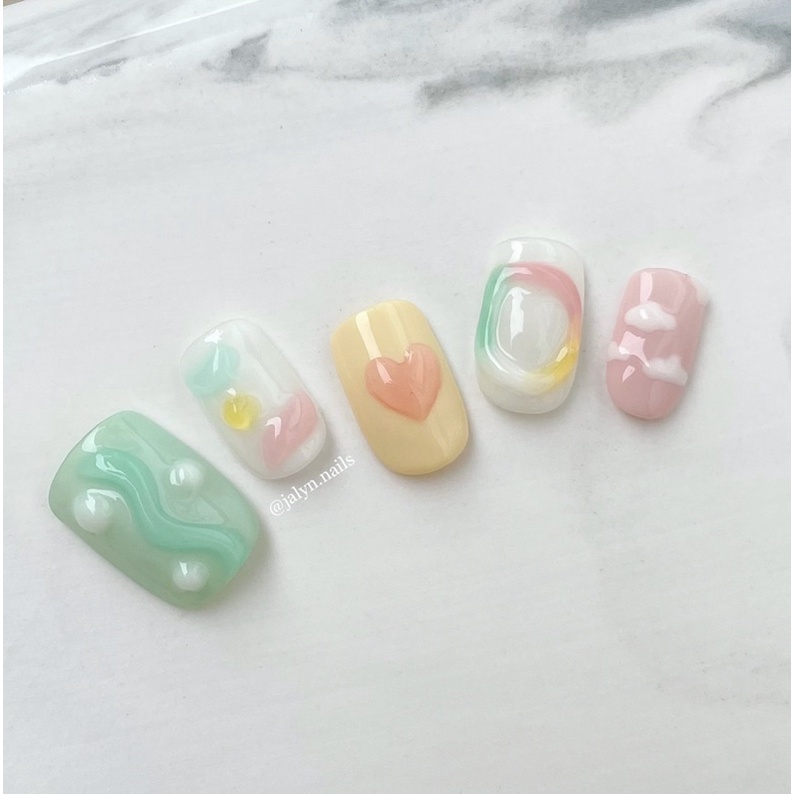 korean 3d jelly | press-on nails | kuku palsu | fake nails | kawai nail art