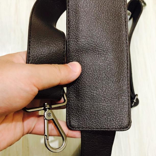 Tali selempang tas kulit / strap tas kulit COKELAT TUA - Hitam