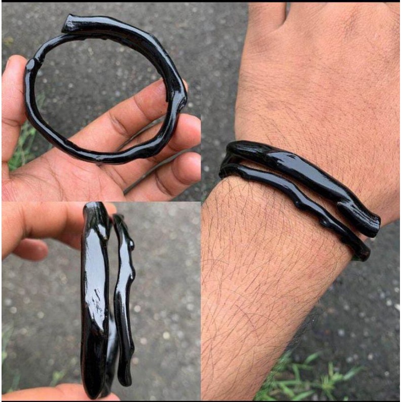 Gelang akar Bahar hitam kuat dan lentur asli 100%