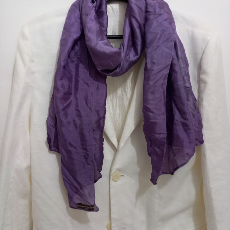 Scarf Silk Purple Syal Sutera