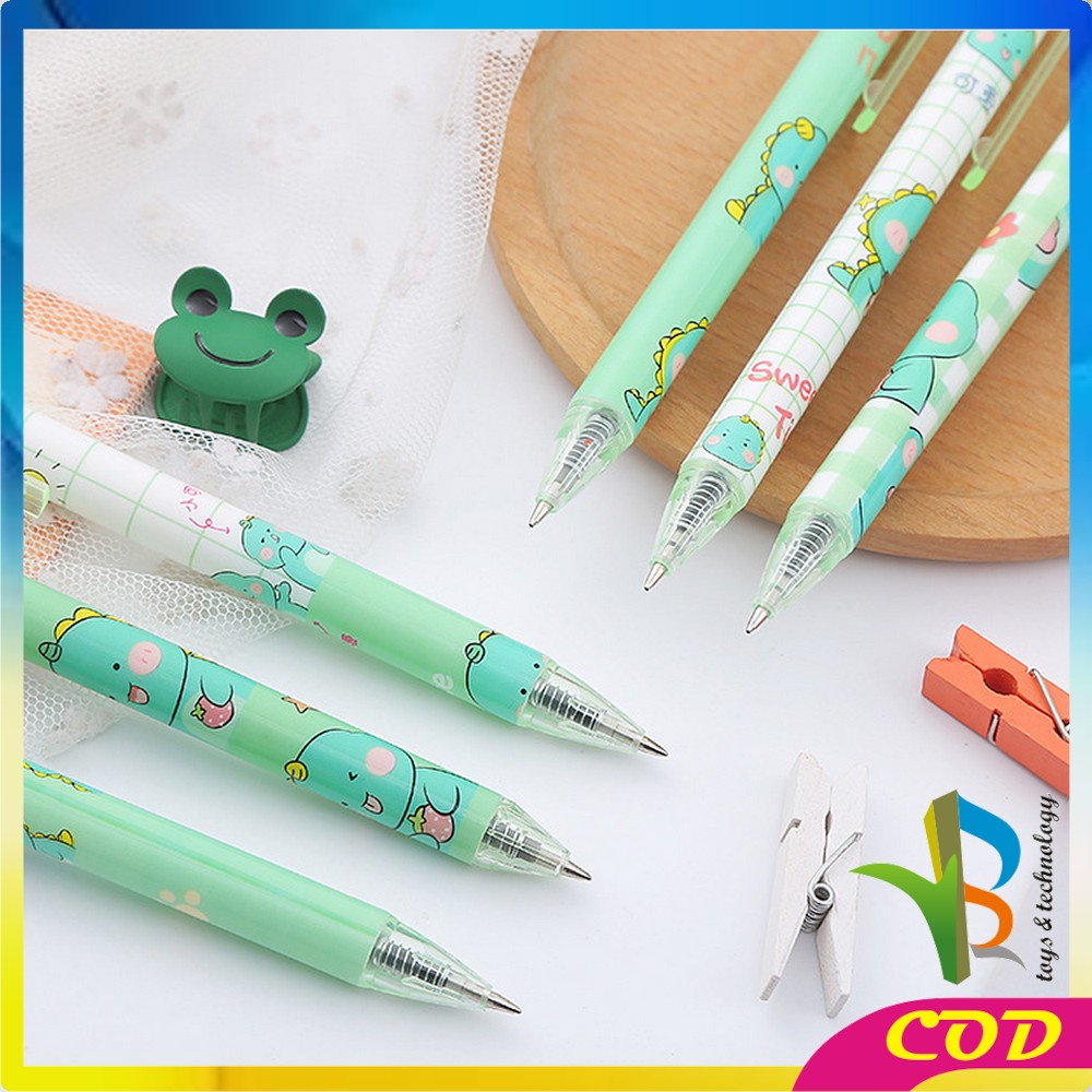 RB-A35 Pen Gel Mekanik Motif Cartoon Dinosaur / Pulpen Pelajar Dan Kantor Pena Lucu Motif Dino Imut