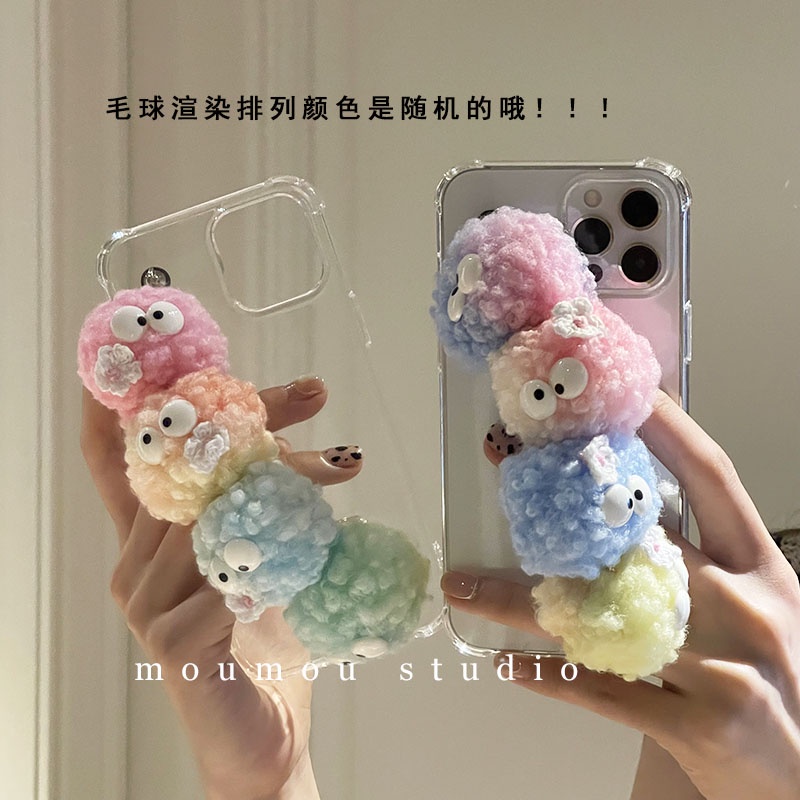 Soft Case Pelindung Transparan Dengan Rantai Bola Plush Peri Untuk IPhone 14 13 6 S 7 8 SE 2020 7P 8Plus X XS XR 11 12 13 Mini Pro Max