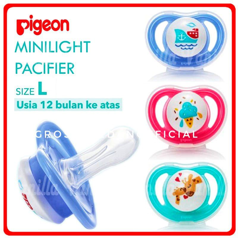 PIGEON MINI LIGHT PACIFIER - KOMPENG PIGEON BERLAMPU EMPENG BAGUS LEMBUT UNTUK ANAK DAN BAYI
