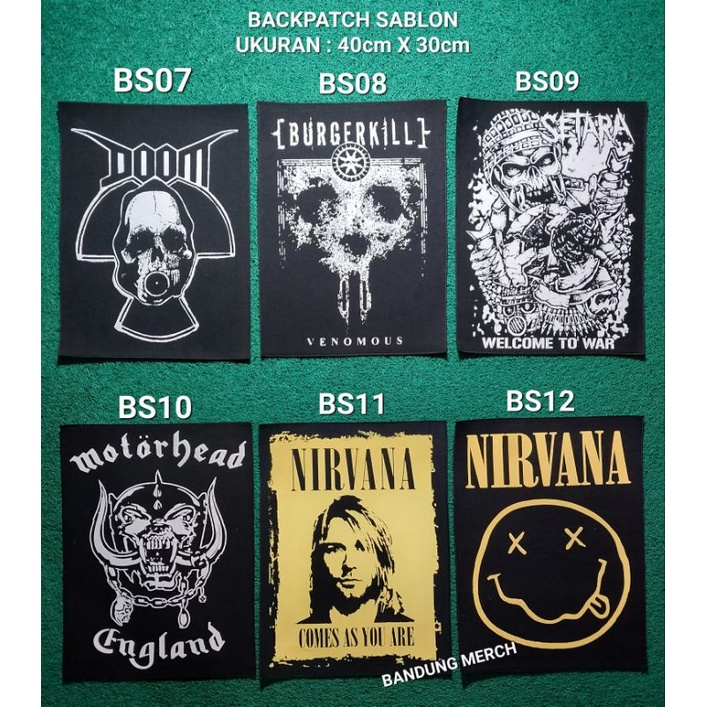 BACKPATCH SABLON MUSIK BAND METAL / ROCK TERLARIS BEST QUALITY