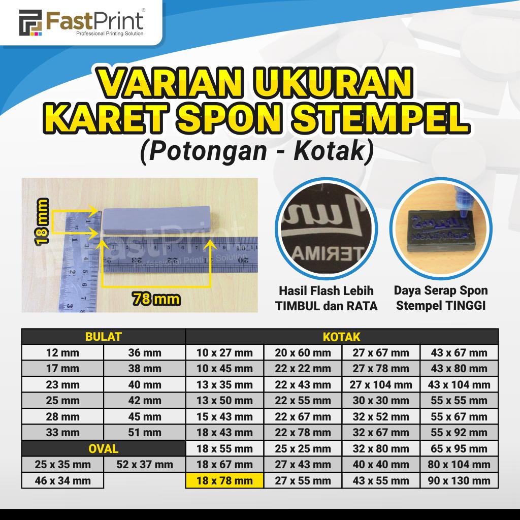 Karet Busa Spon Bahan Stempel Potongan Model Kotak 18X78MM