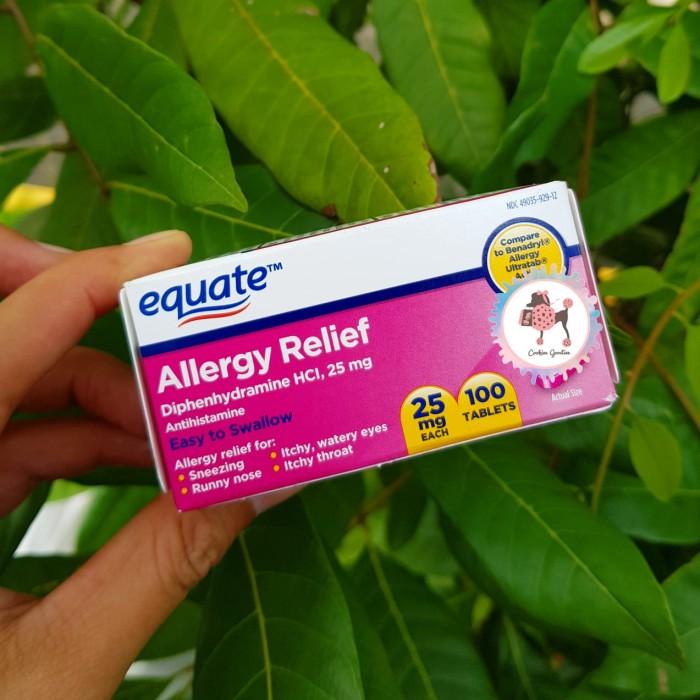 Jual Equate Allergy Relief Diphenhydramine Tablets 25 Mg 100 Ct