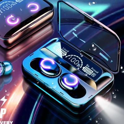 F9 Headset Bluetooth 5.0 Earphone Wireless TWS 9D Stereo Sentuhan - F9-47 3000MAH