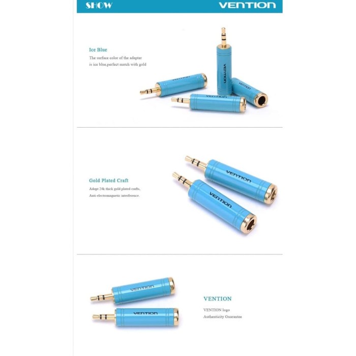 Vention [S04-L] Converter 3.5mm male to 6.5mm Female Audio Adapter