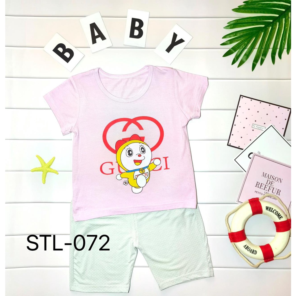 Baju Set ANAK 2-4Tahun 100%Cotton-Setelan Anak Lengan Pendek-Breathable Dan Tidak Panas