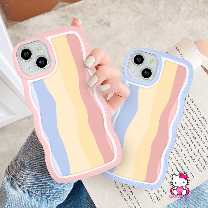 Casing TPU Samsung A52s A22 A13 A50 A50s A30s A04s A52 A51 A03s A11 A20 A30 A12 A32 A03 A33 A21s A53 A30 A20s A23S A02s Motif Gelombang Pelangi