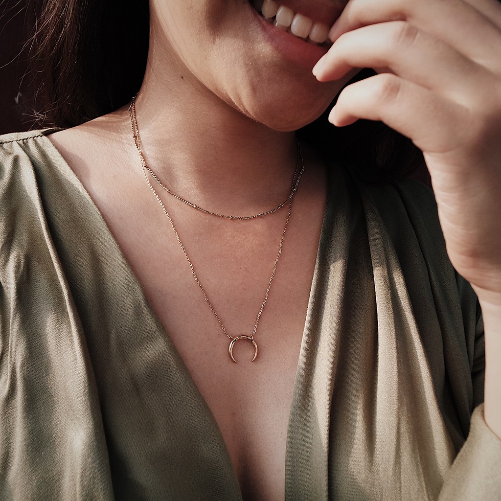 PREMIUM MOONY NECKLACE (STAINLESS STEEL + 18K GOLD PLATED) - TIDANTIAK KARAT