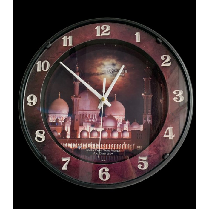 Jam dinding gambar masjid size 25CM ontime Original