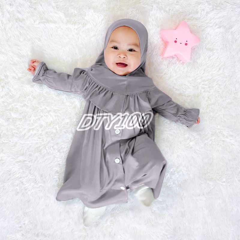 Gamis bayi perempuan newborn BiLqiS 0-6 bulan 6-12 bulan 12-18 bulan