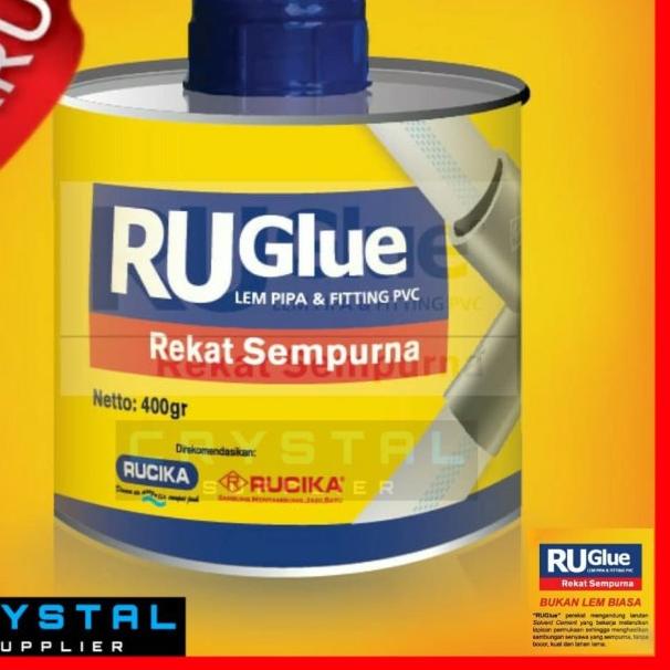 

Lem RUGlue KALENG 400 gram / untuk Pipa PVC / TRUGlue RUCIKA