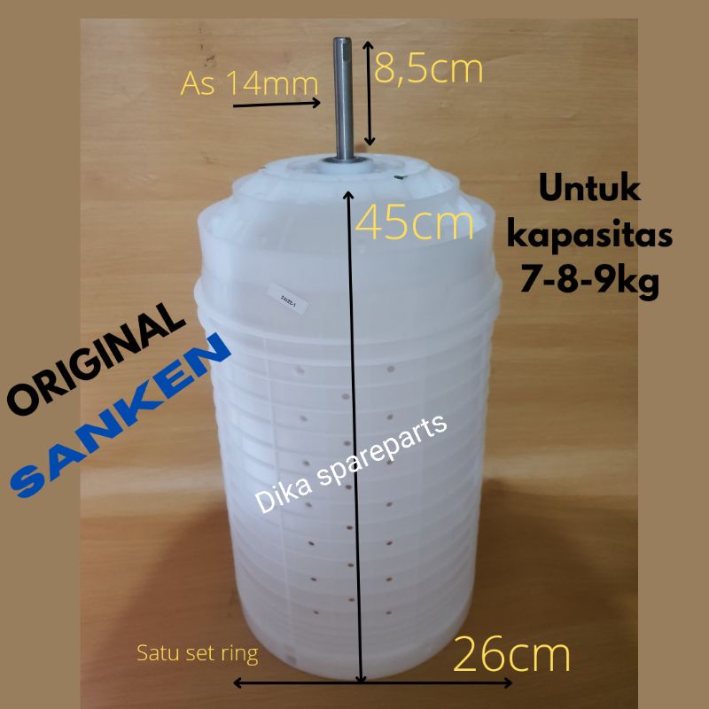 tabung pengering mesin cuci sanken lebar 26cm tinggi 45cm as 14 original tw9880 tw9770 TW 1122 tw 1123 tw 1127 tw 9770 tw 1222 tw 9880 tw 9888