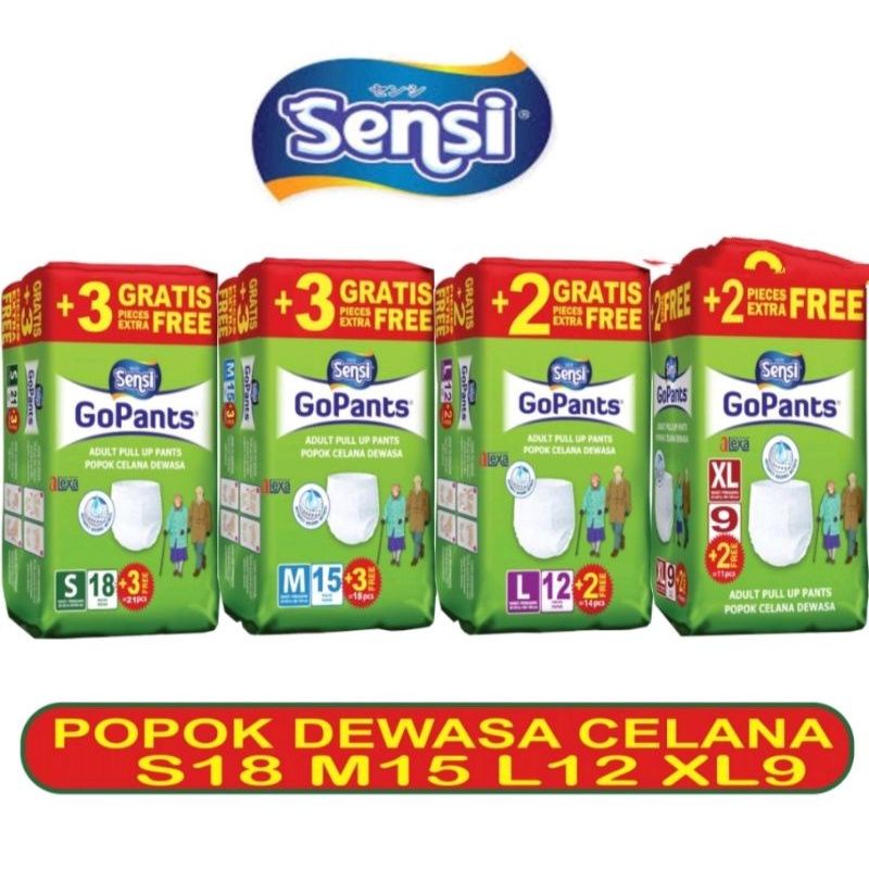 sensi popok gopant S18//M15//L12//XL9 POPOK CELANA DEWASA