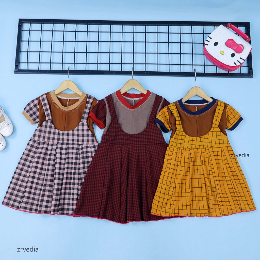 Dress Nagita uk Bayi - 2 Tahun / Dres Anak Perempuan Murah Baju Balita Lengan Pendek Adem Kiosbalitaaprillia