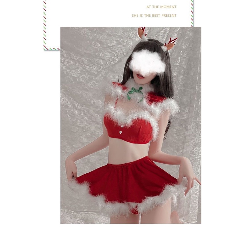 Seragam Natal seragam cosplay pakaian dalam Kostum Natal kostum cosplay cosplay mewah kostum dua pot