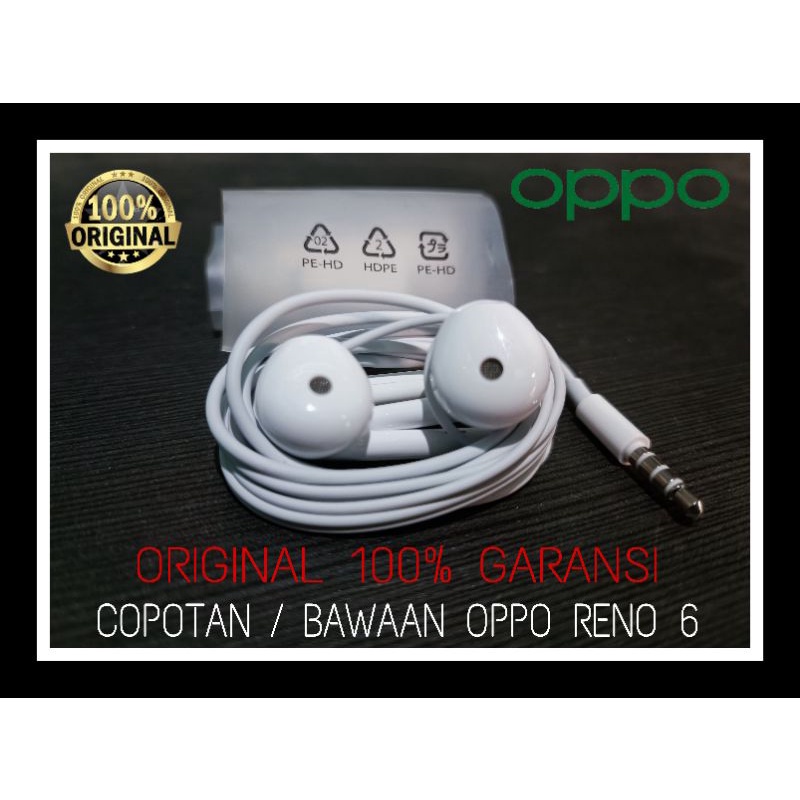 (COPOTAN OPPO RENO 6 ) Headset handsfree oppo kualitas BASS mantap support stereo 8D