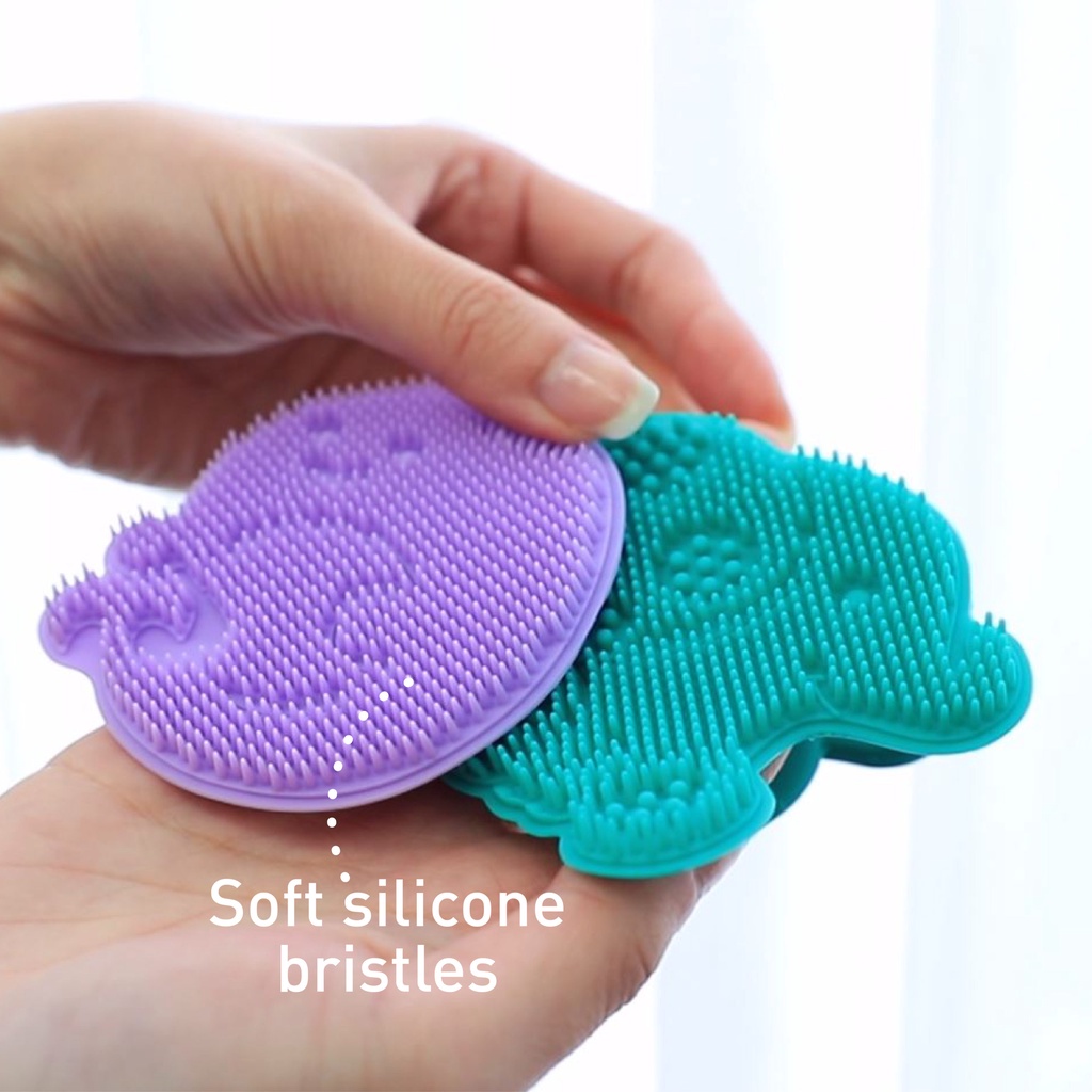 Marcus &amp; Marcus Silicone Baby Bath &amp; Massage Brush - Sikat Mandi Badan Kerak Kepala Anak Silikon Halus