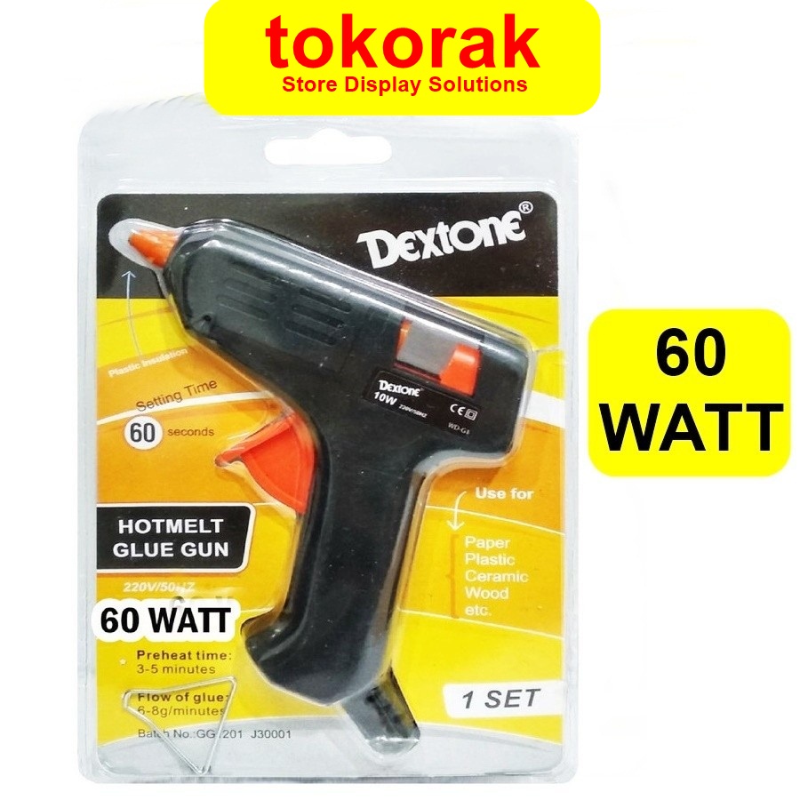 LEM TEMBAK - HOT MELT GLUE GUN 60 WATT DEXTONE - LEM BAKAR