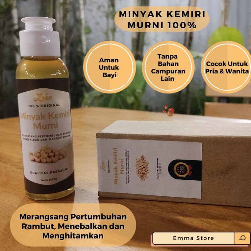 100 Ml Minyak Kemiri Murni 100% Original Organik | Penumbuh Rambut, Perawatan Rambut, Penghitam Rambut