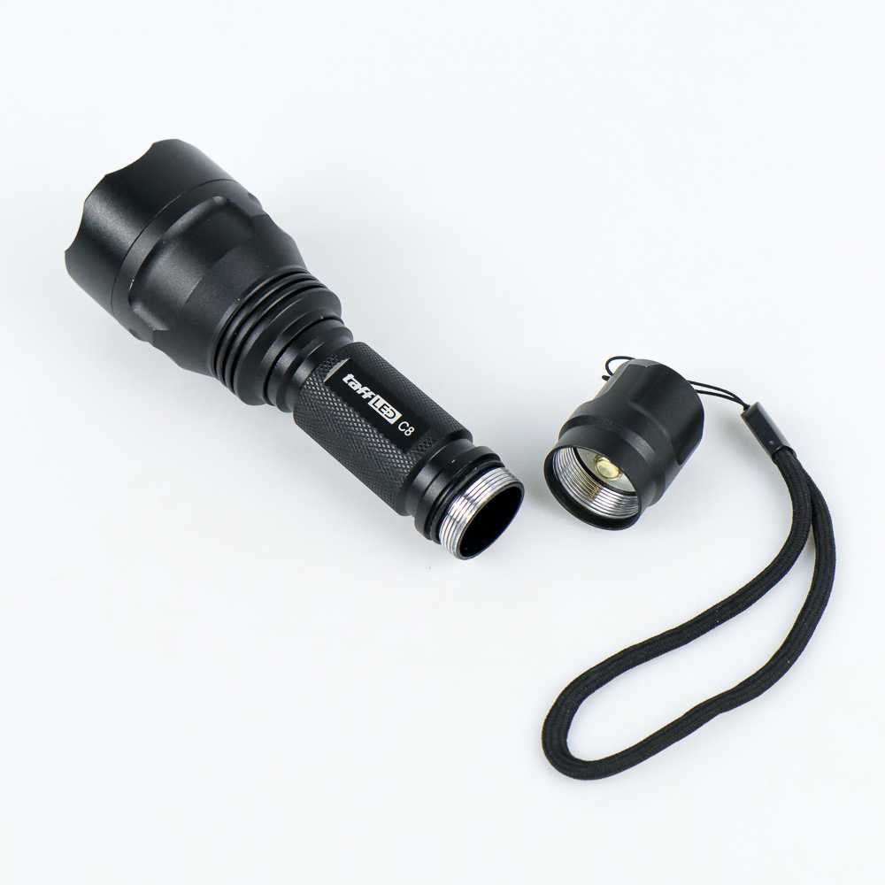 TaffLED Paket Senter LED Cree Q5 + 1xBaterai + Charger + Box - C8