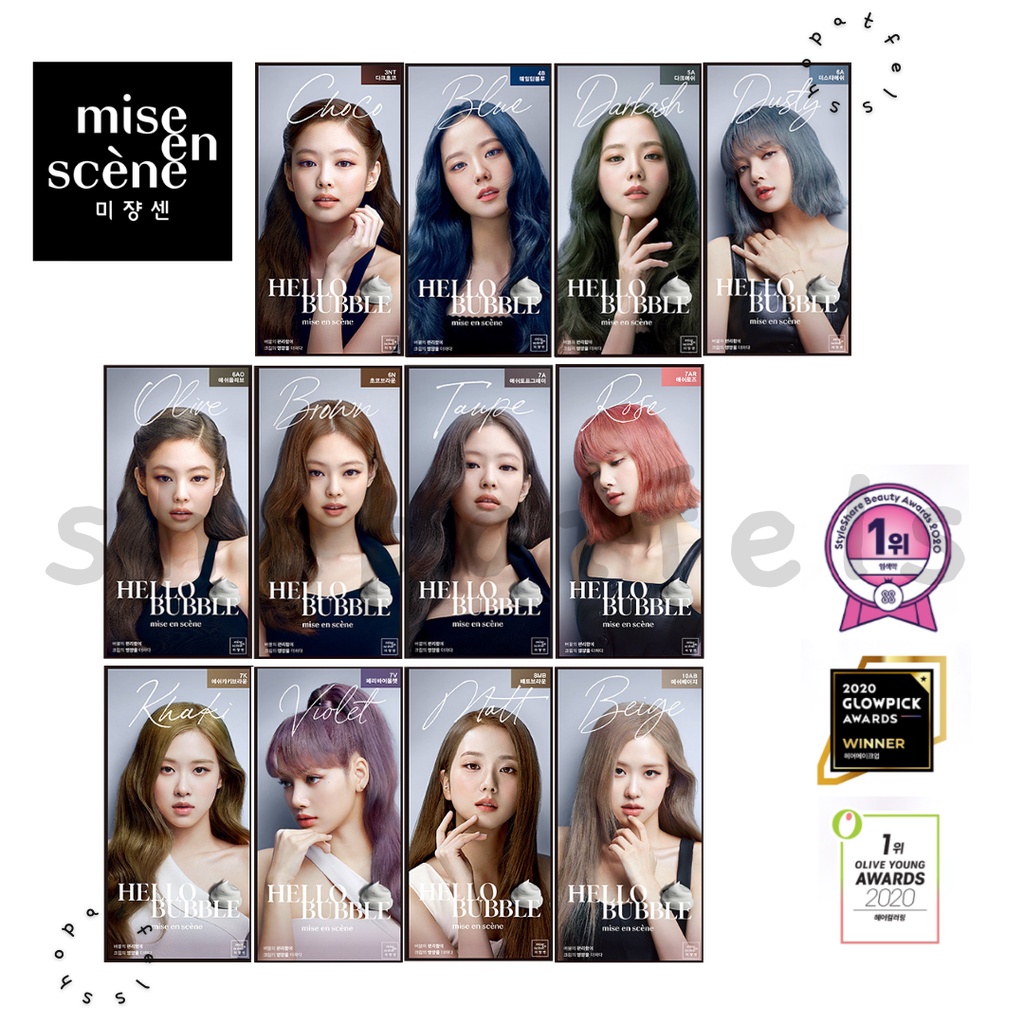 [READY MAKASSAR] Mise En Scene x BLACKPINK Hello Bubble Foam Hair Color | 2022 PACKAGING | ASH TAUPE