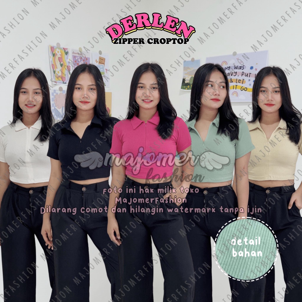 MAJOMER ® | DERLEN ZIPPER CROPTOP - ATASAN CROP WANITA