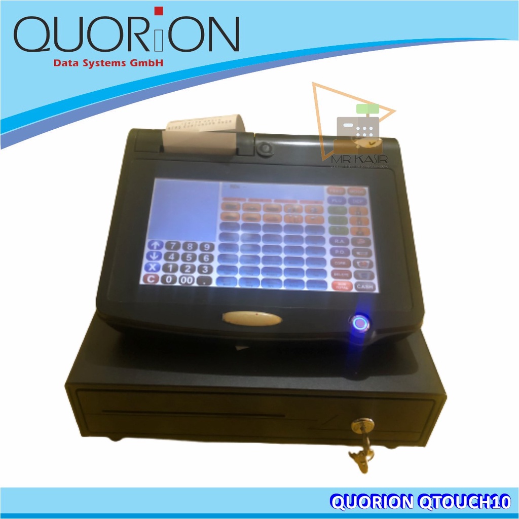 MESIR KASIR QUORION TOUCH 10 INCH ALL IN ONE POS SYSTEM + CASH DRAWER