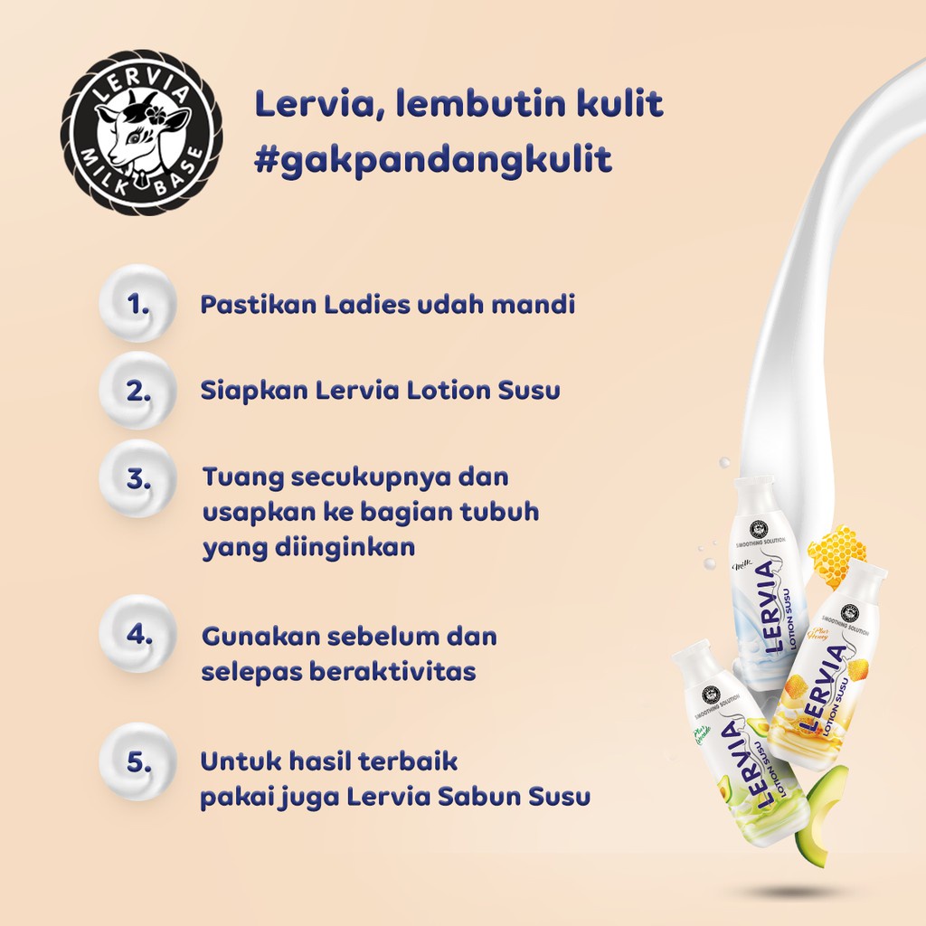 LERVIA Sabun Susu cair Botol 250g | HONEY | MILIK | AVOCADO