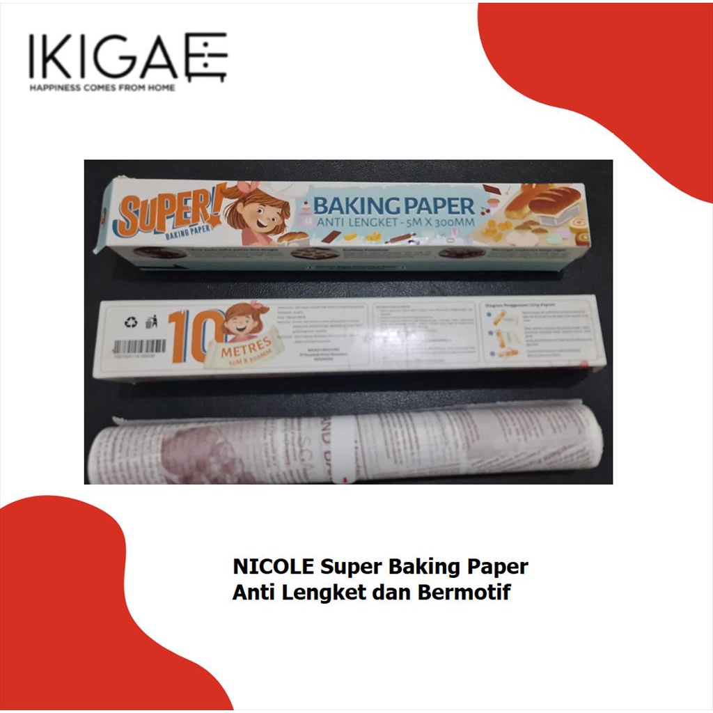 NICOLE SUPER BAKING PAPER ANTI LENGKET MOTIF MENARIK BROWN