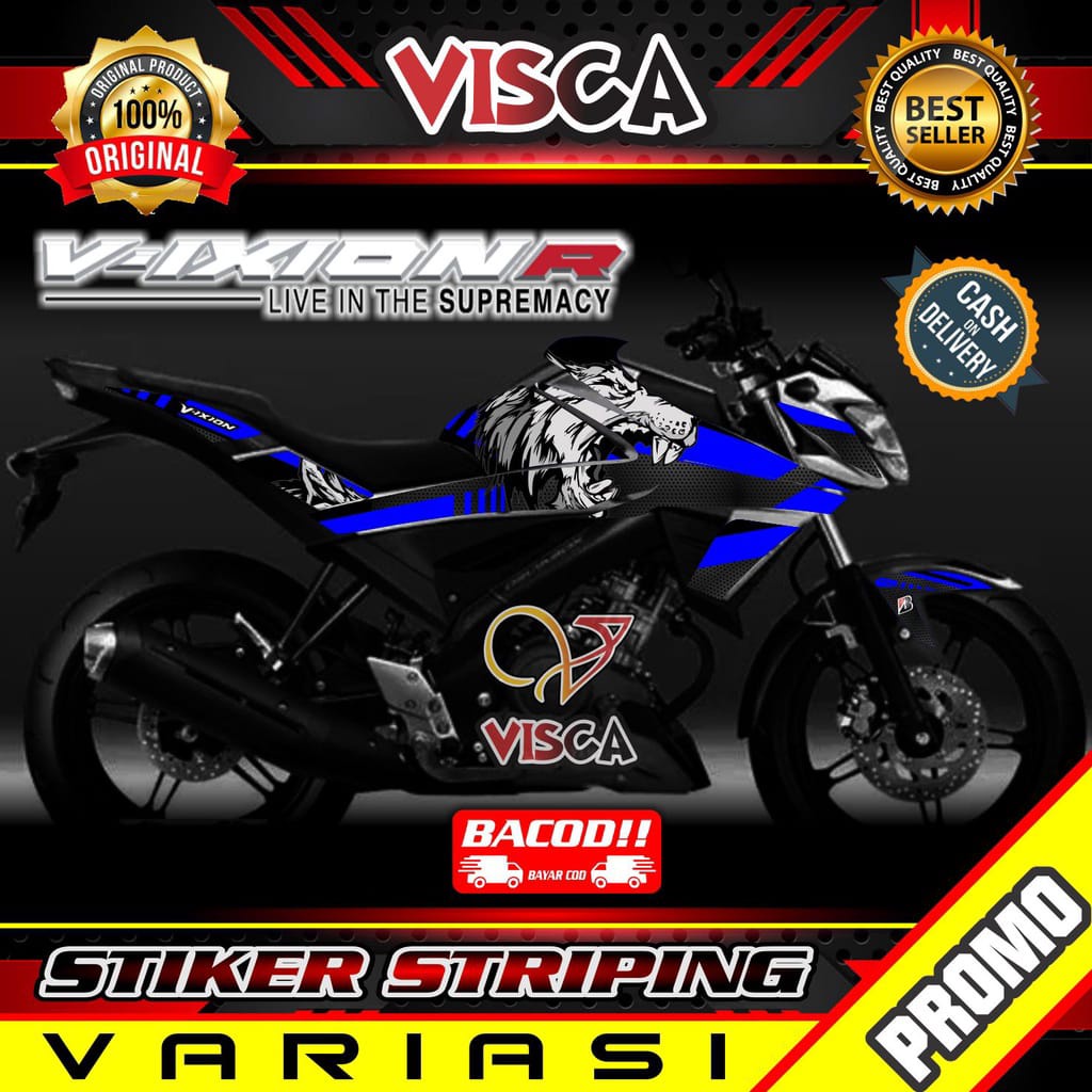 COD / BAYAR DITEMPAT Striping Lis Yamaha All New Vixion R Stiker Hologram Vixion New R Stiker Vixion
