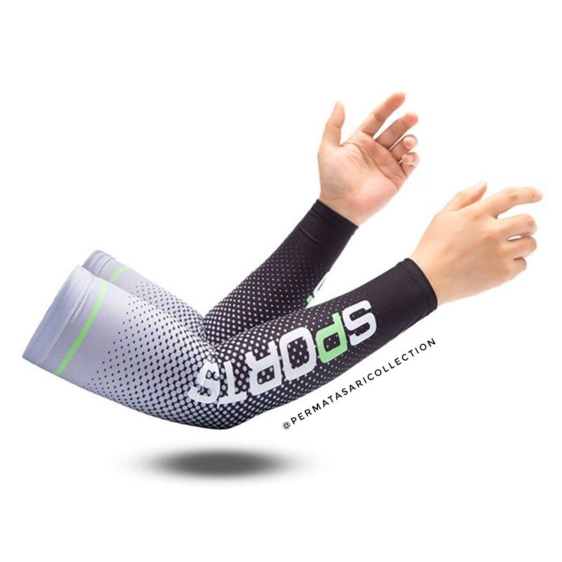 Manset Pelindung Lengan Tangan Panjang Sport UV Sunscreen Sleeves Protection Arm Pria Wanita Cover Warna Olahraga Outdoor Golf Sepeda Naik Gunung Hiking Biker