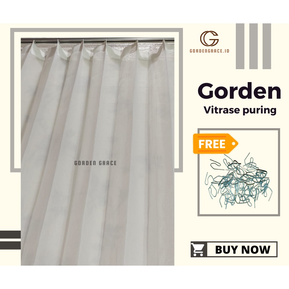 Gorden vitrase puring dalaman putih | lapisan gorden | Kain pitras