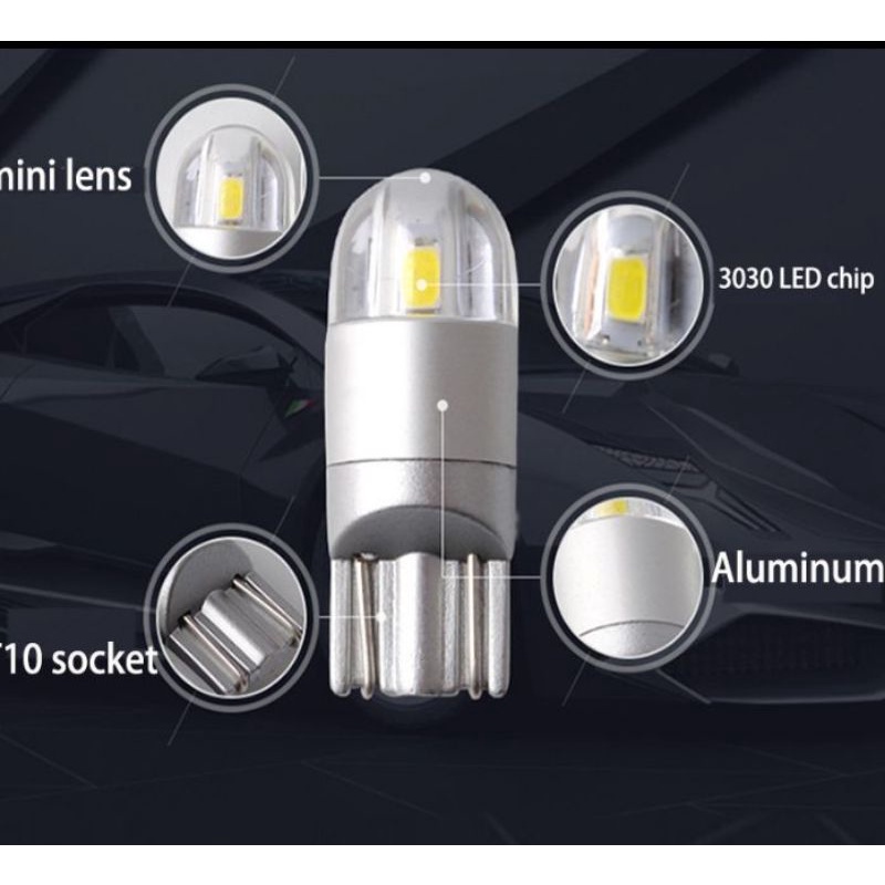 Lampu Mobil Headlight LED T10 W5W 2 SMD 3030 2 pcs