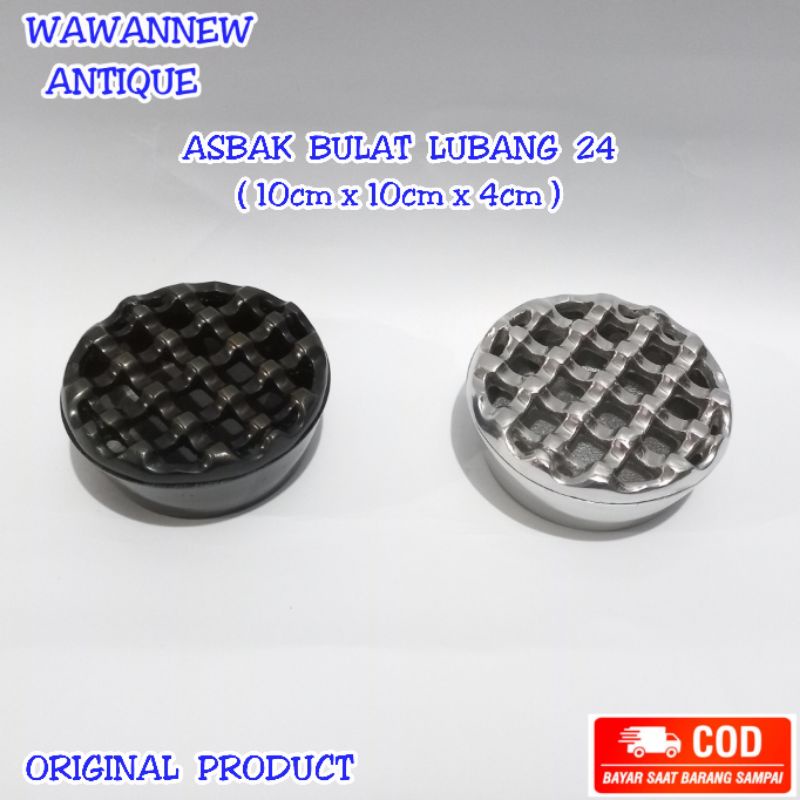 Miniatur Asbak Bulat Aluminium / Asbak Rokok Hotel Rumah Antik 24hole