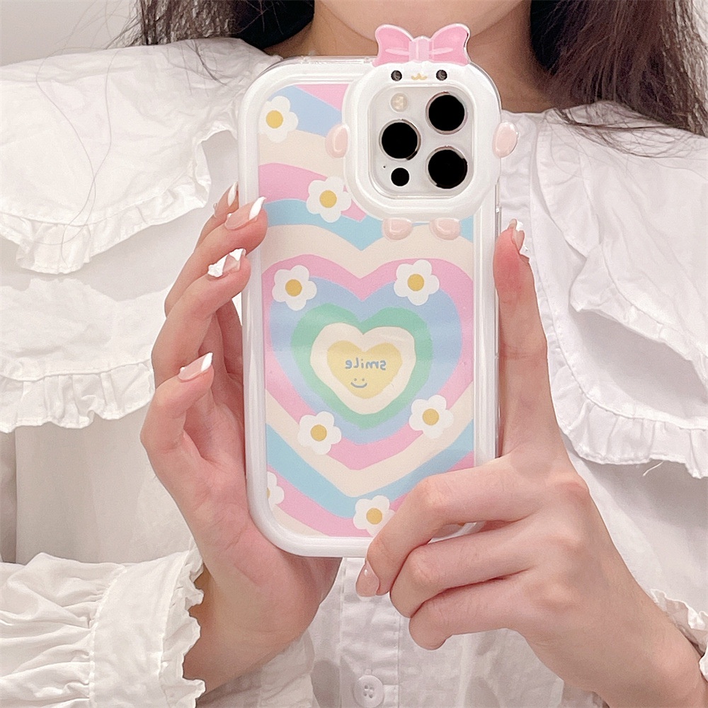 Soft Case Silikon Transparan Motif Hati Untuk iPhone 11 12 13 14 Pro Max 6s 6 Plus 7 8 Plus XR X XS Max SE 2020 2022 14 Plus