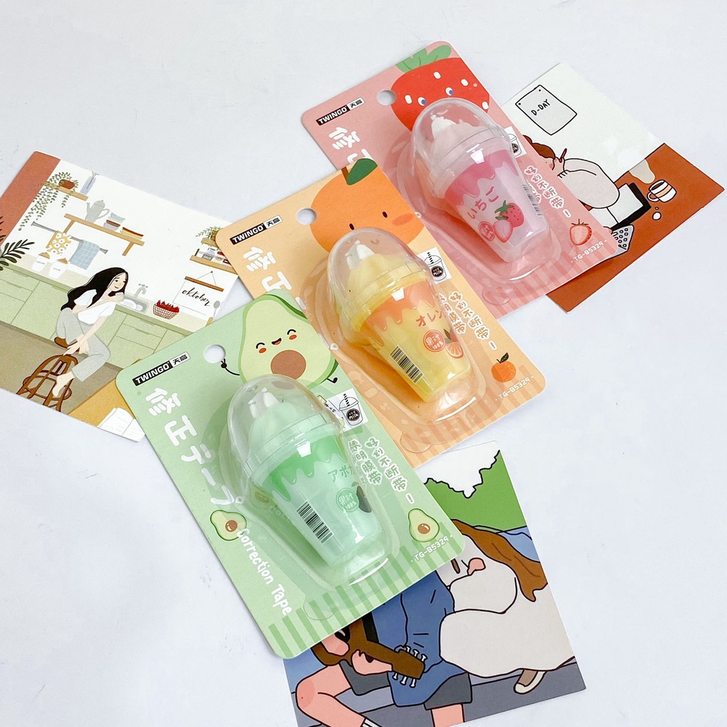 

Correction Tape Sundae Buah / Tip Ex / Tipe X / Penghapus Pulpen Pensil Kertas Twingo TG-B5329 Sundae Buah Ice Cream Avocado Orange Strawberry
