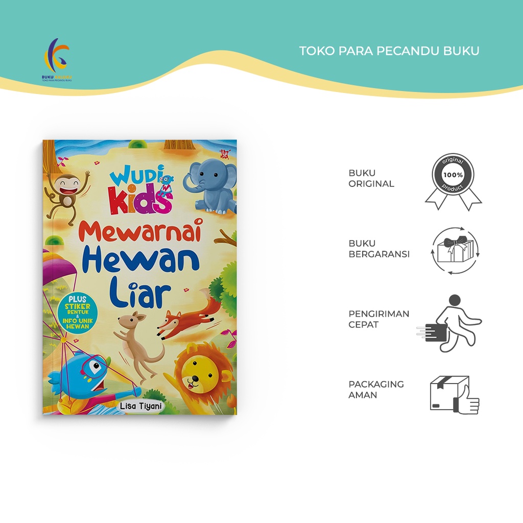 Buku Mewarnai - Wudi Kids Mewarnai Hewan Liar - Lisa Tiyani - Wahyu Media - Bukukaluku