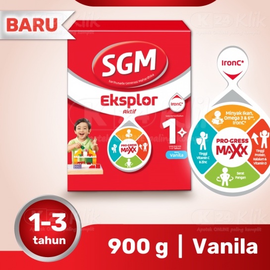 SGM Eksplor Aktif 1+ Pro-GressMaxx Vanilla | Madu Susu Pertumbuhan 900 gr