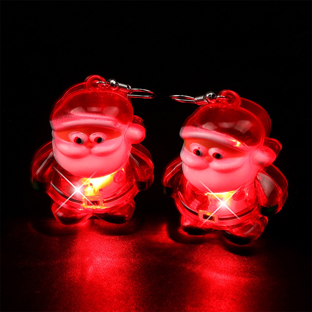 Anting Desain Bohlam Lampu Rusa Pohon Natal Santa Claus Luminous Untuk Pesta