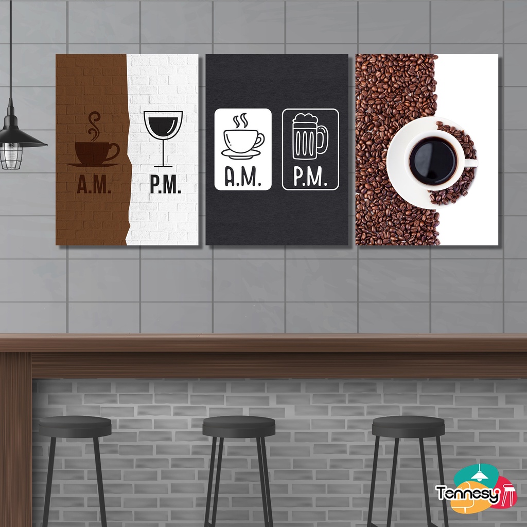 HIASAN DINDING WALL DECOR 15x20CM PAJANGAN POSTER DEKORASI KAMAR RUMAH MONOCHROME KOPI COFFEE